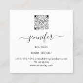 Professional Boutique Shop HolografieBlue White Vierkante Visitekaartje (Achterkant)