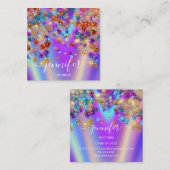 Professional Boutique Shop Holographic Confetti Sq Vierkante Visitekaartje (Voorkant / Achterkant)