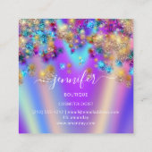 Professional Boutique Shop Holographic Confetti Sq Vierkante Visitekaartje (Achterkant)