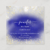 Professional Boutique Shop Royal Blue Gold Copper Vierkante Visitekaartje (Achterkant)