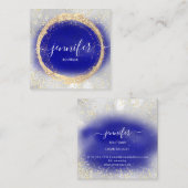 Professional Boutique Shop Royal Blue Silver Vierkante Visitekaartje (Voorkant / Achterkant)