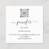 Professional Boutique Winkel Floral White Roze Vierkante Visitekaartje (Achterkant)