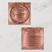 Professional Boutique Winkel Glitter Roos Gold Dri Vierkante Visitekaartje (Voorkant / Achterkant)
