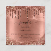 Professional Boutique Winkel Glitter Roos Gold Dri Vierkante Visitekaartje (Achterkant)