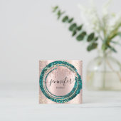 Professional Boutique Winkel Glitter Roze Blauwgro Vierkante Visitekaartje (Staand voorkant)