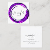 Professional Boutique Winkel Glitter Violet Vierkante Visitekaartje (Voorkant / Achterkant)