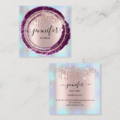 Professional Boutique Winkelblauw Roos Berry Drive Vierkante Visitekaartje (Voorkant / Achterkant)