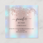 Professional Boutique Winkelblauw Roos Berry Drive Vierkante Visitekaartje (Achterkant)