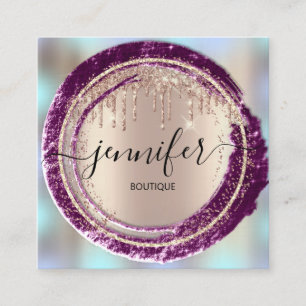 Professional Boutique Winkelblauw Roos Berry Gold Vierkante Visitekaartje