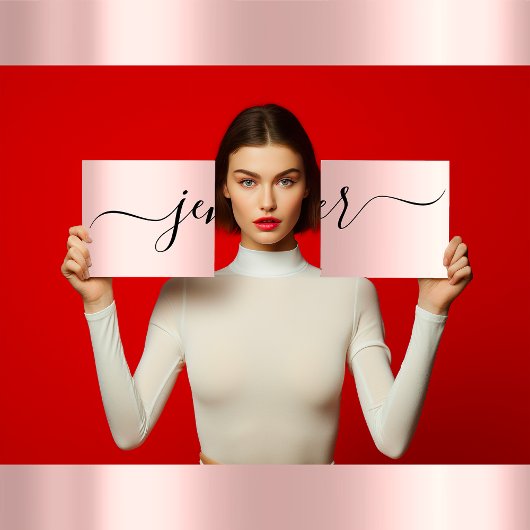 Professional Boutique Winkeldruppels roze roze roz Vierkante Visitekaartje