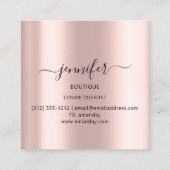 Professional Boutique Winkeldruppels roze roze roz Vierkante Visitekaartje (Achterkant)