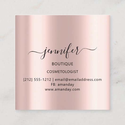 Professional Boutique Winkeldruppels roze roze roz Vierkante Visitekaartje (Achterkant)
