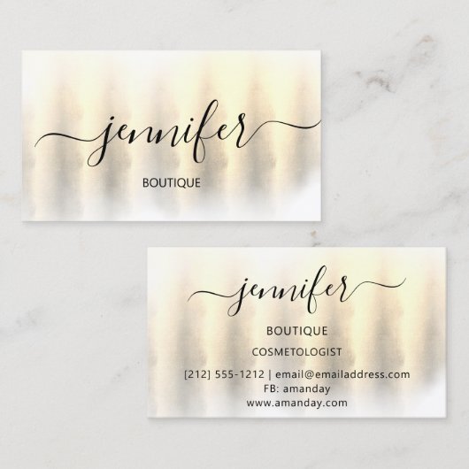 Professional Boutique Winkelen artistiek 3D Gold Visitekaartje (Voorkant / Achterkant)