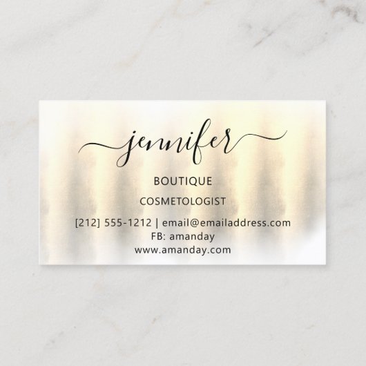 Professional Boutique Winkelen artistiek 3D Gold Visitekaartje (Achterkant)