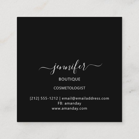 Professional Boutique Winkelen Glitter Drip Gold B Vierkante Visitekaartje (Achterkant)