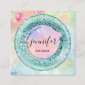 Professional Boutique Winkelholograaf QR Code Groe Vierkante Visitekaartje (Voorkant)