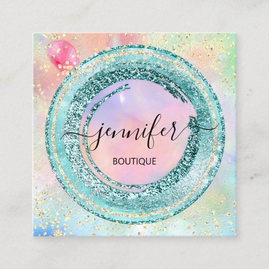 Professional Boutique Winkelholograaf QR Code Groe Vierkante Visitekaartje (Voorkant)