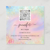 Professional Boutique Winkelholograaf QR Code Groe Vierkante Visitekaartje (Achterkant)