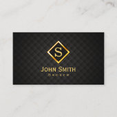 Professional Broker Modern Gold Monogram Lux Black Visitekaartje (Voorkant)