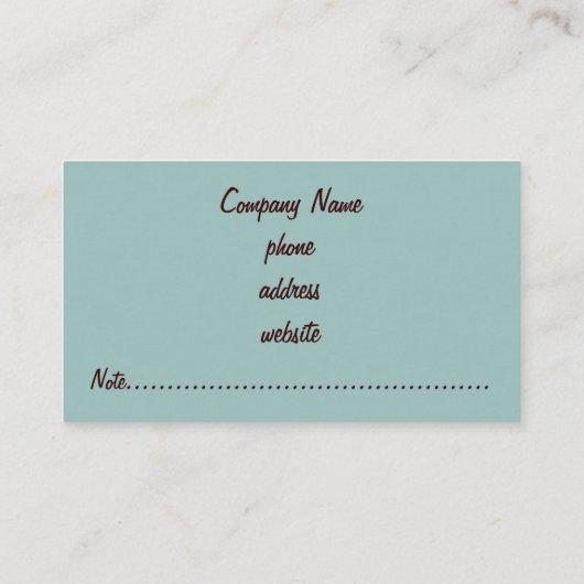 Professional Brown Aqua Visitekaartje (Achterkant)