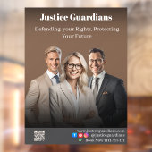 Professional Brown Confident Lawyers Legal Service Raamsticker (Vel 2)