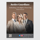 Professional Brown Confident Lawyers Legal Service Raamsticker (Vel)