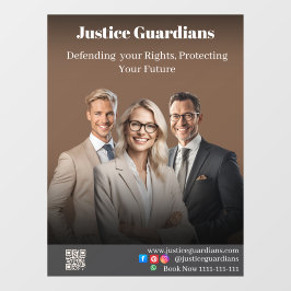 Professional Brown Confident Lawyers Legal Service Raamsticker