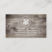 Professional Builder Carpenter Tools Woodworking B Visitekaartje (Achterkant)