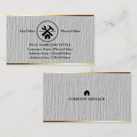 Professional Builder Carpenter Tools Woodworking B Visitekaartje (Voorkant / Achterkant)