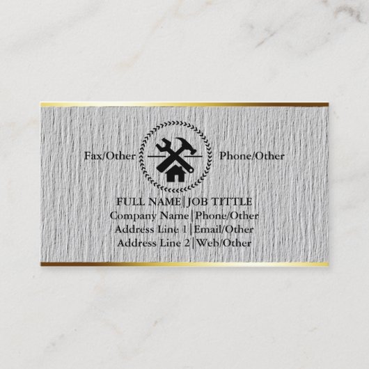 Professional Builder Carpenter Tools Woodworking B Visitekaartje (Voorkant)