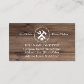 Professional Builder Carpenter Tools Woodworking B Visitekaartje (Voorkant)