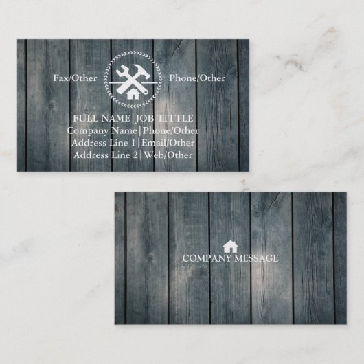Professional Builder Carpenter Tools Woodworking B Visitekaartje (Voorkant / Achterkant)
