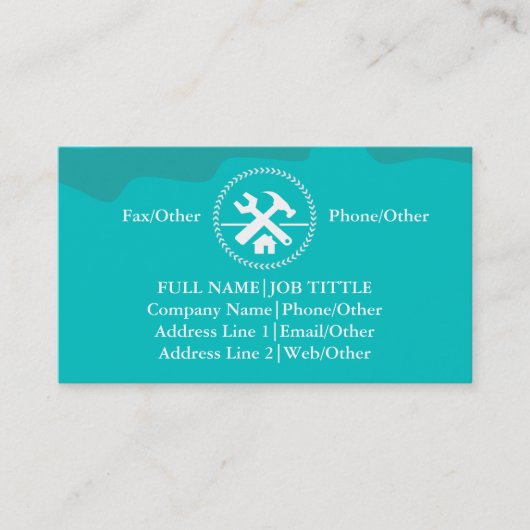 Professional Builder Carpenter Tools Woodworking B Visitekaartje (Voorkant)