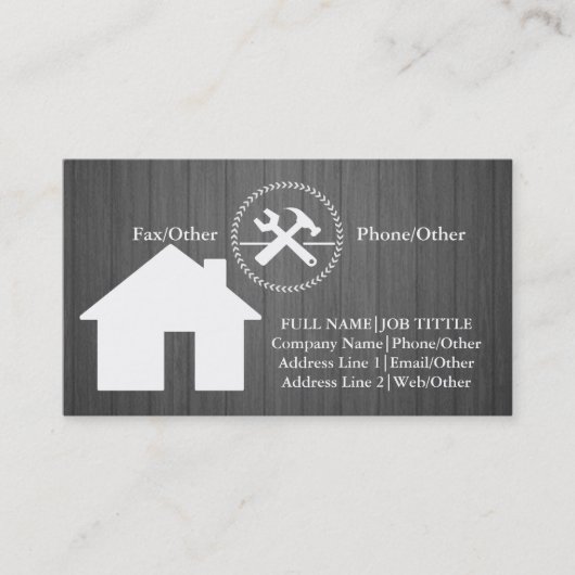 Professional Builder Carpenter Tools Woodworking Visitekaartje (Voorkant)