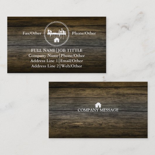 Professional Builder Carpenter Tools Woodworking Visitekaartje (Voorkant / Achterkant)