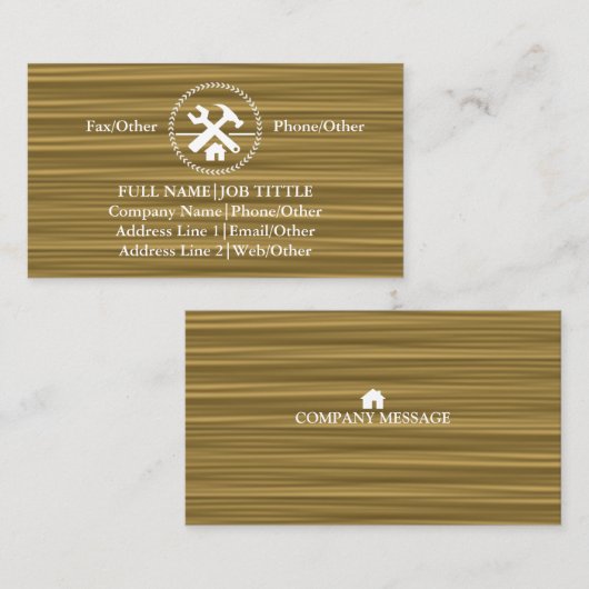 Professional Builder Carpenter Tools Woodworking Visitekaartje (Voorkant / Achterkant)