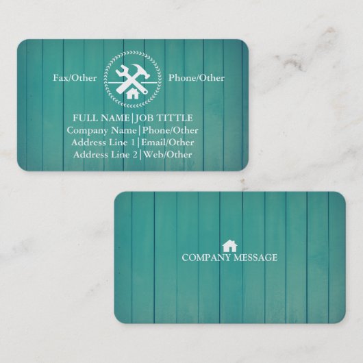 Professional Builder Carpenter Tools Woodworking Visitekaartje (Voorkant / Achterkant)