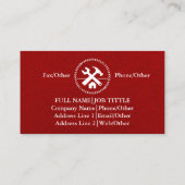 Professional Builder Carpenter Tools Woodworking Visitekaartje (Achterkant)