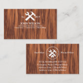 Professional Builder Carpenter Tools Woodworking Visitekaartje (Voorkant / Achterkant)