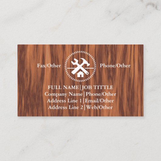 Professional Builder Carpenter Tools Woodworking Visitekaartje (Achterkant)