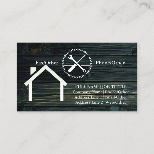 Professional Builder Carpenter Tools Woodworking Visitekaartje (Voorkant)