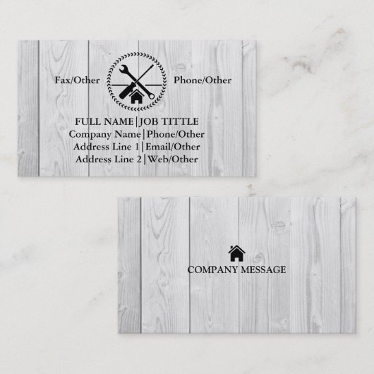 Professional Builder Carpenter Tools Woodworking Visitekaartje (Voorkant / Achterkant)