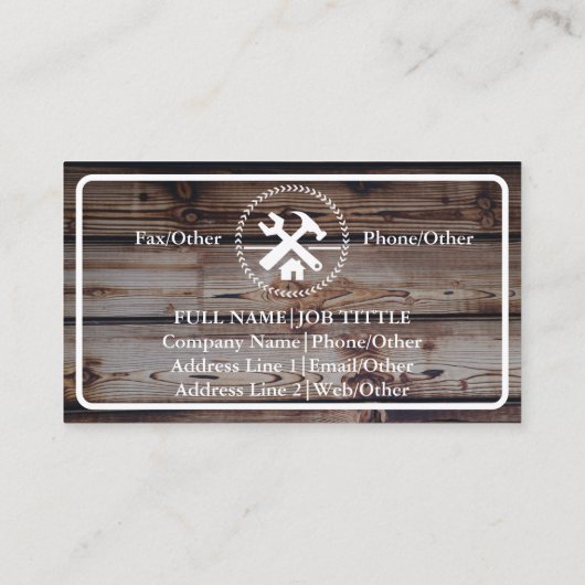 Professional Builder Carpenter Tools Woodworking Visitekaartje (Achterkant)