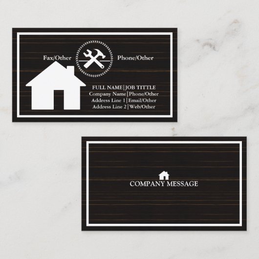 Professional Builder Carpenter Tools Woodworking Visitekaartje (Voorkant / Achterkant)