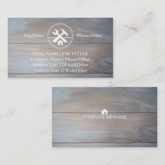 Professional Builder Carpenter Tools Woodworking Visitekaartje (Voorkant / Achterkant)