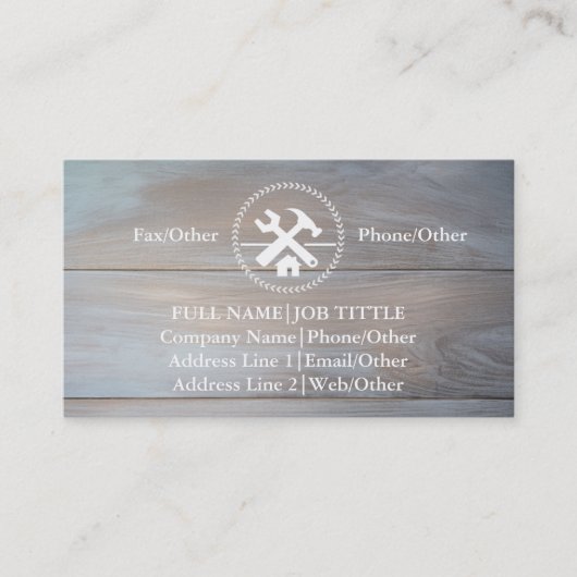 Professional Builder Carpenter Tools Woodworking Visitekaartje (Voorkant)