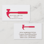 Professional Builder Carpenter Tools Woodworking Visitekaartje (Voorkant / Achterkant)