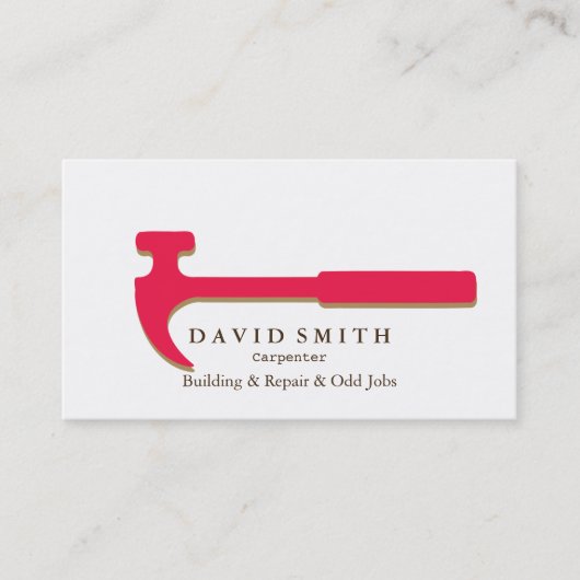 Professional Builder Carpenter Tools Woodworking Visitekaartje (Voorkant)