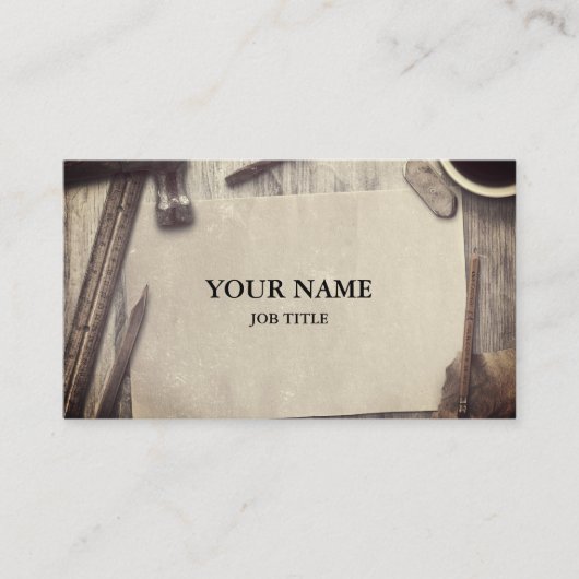 Professional Builder Carpenter Tools Woodworking Visitekaartje (Voorkant)