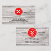 Professional Builder Carpenter Tools Woodworking Visitekaartje (Voorkant / Achterkant)